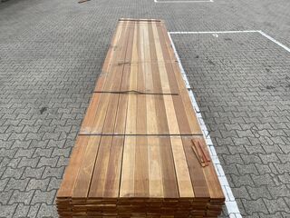 Ca. 79x Guyana Ipé Planken Geschaafd, 21x90mm, lengte 26/490cm, 23/520